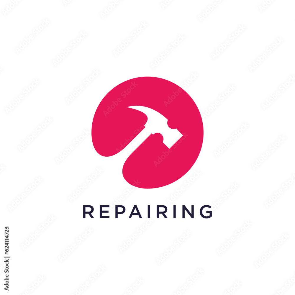 Construction logo vector with hammer concept design Construction logo vector with hammer concept design