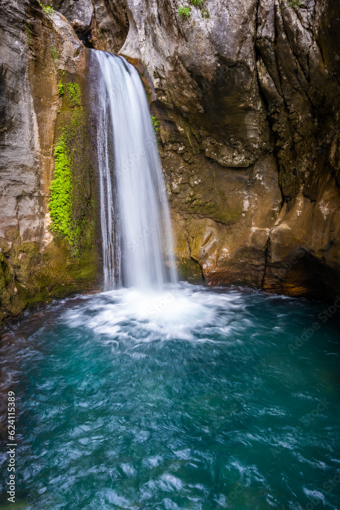 Sapadere canyon with river and waterfalls in the Taurus mountains near Alanya, Turkey Sapadere canyon with river and waterfalls in the Taurus mountains near Alanya, Turkey