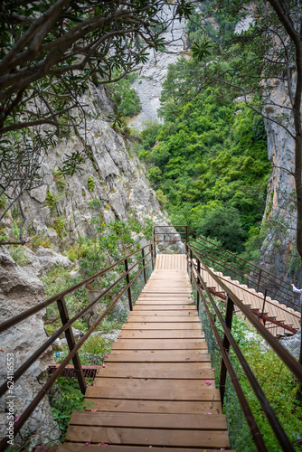 Sapadere canyon with wooden paths in the Taurus mountains near Alanya, Turkey
