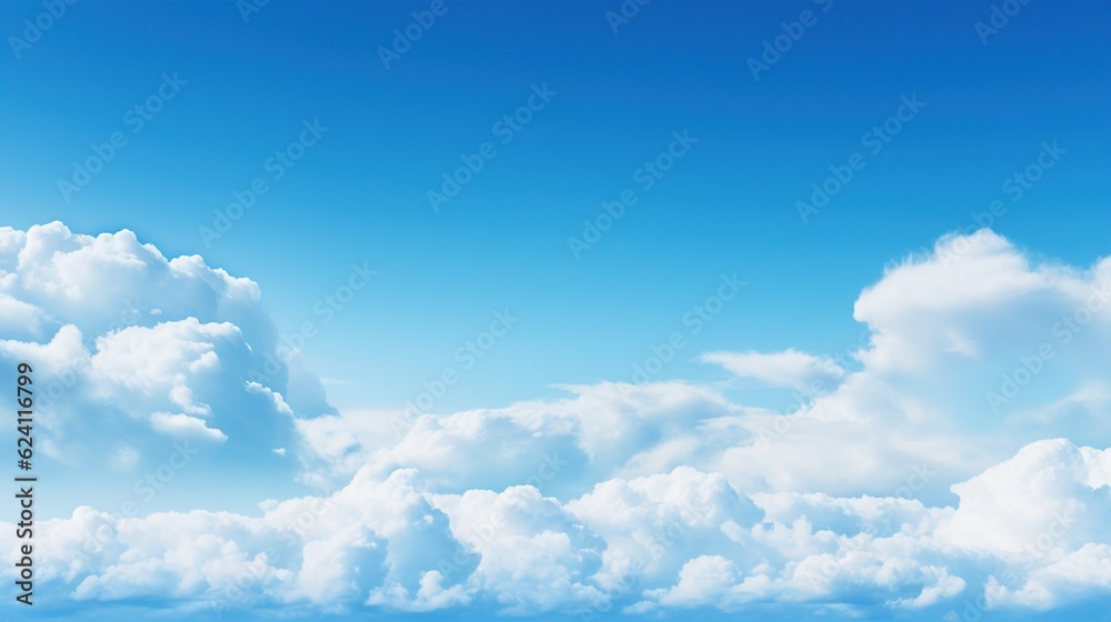 Fototapeta premium Beautiful Sky with blue and white clod fluffy on day AI generated image
