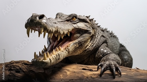 Large wildlife Crocodile open mouth AI generated image