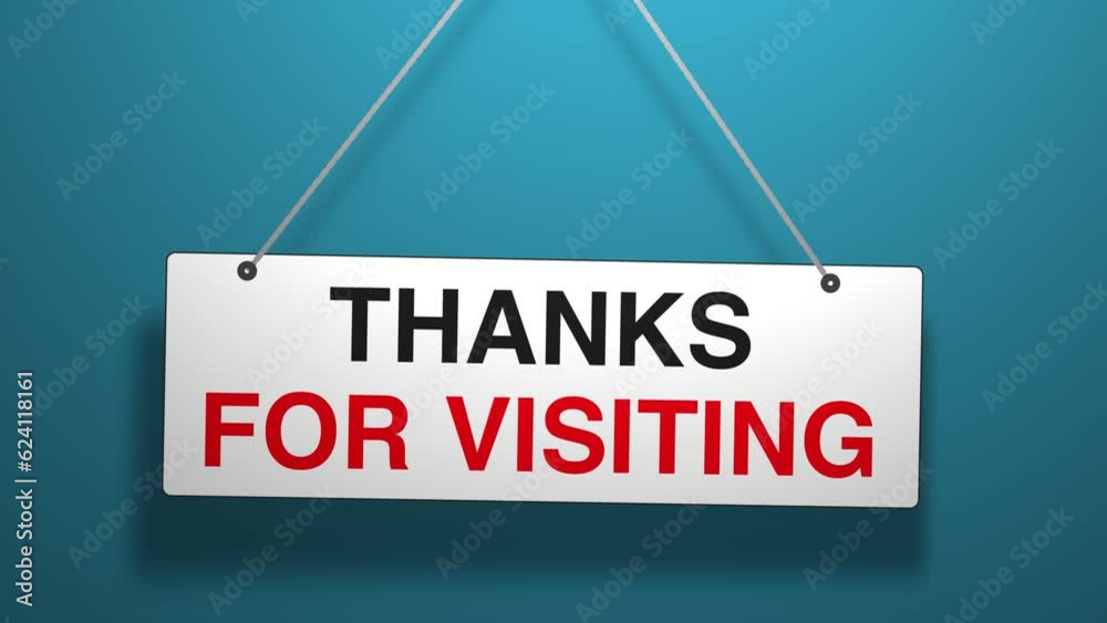 Thanks for Visiting Hanging Sign 3D Animation Thanks for Visiting Hanging Sign 3D Animation
