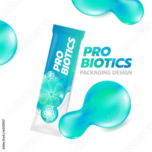 Probiotic Foods Good Bacteria Vector illustration. 