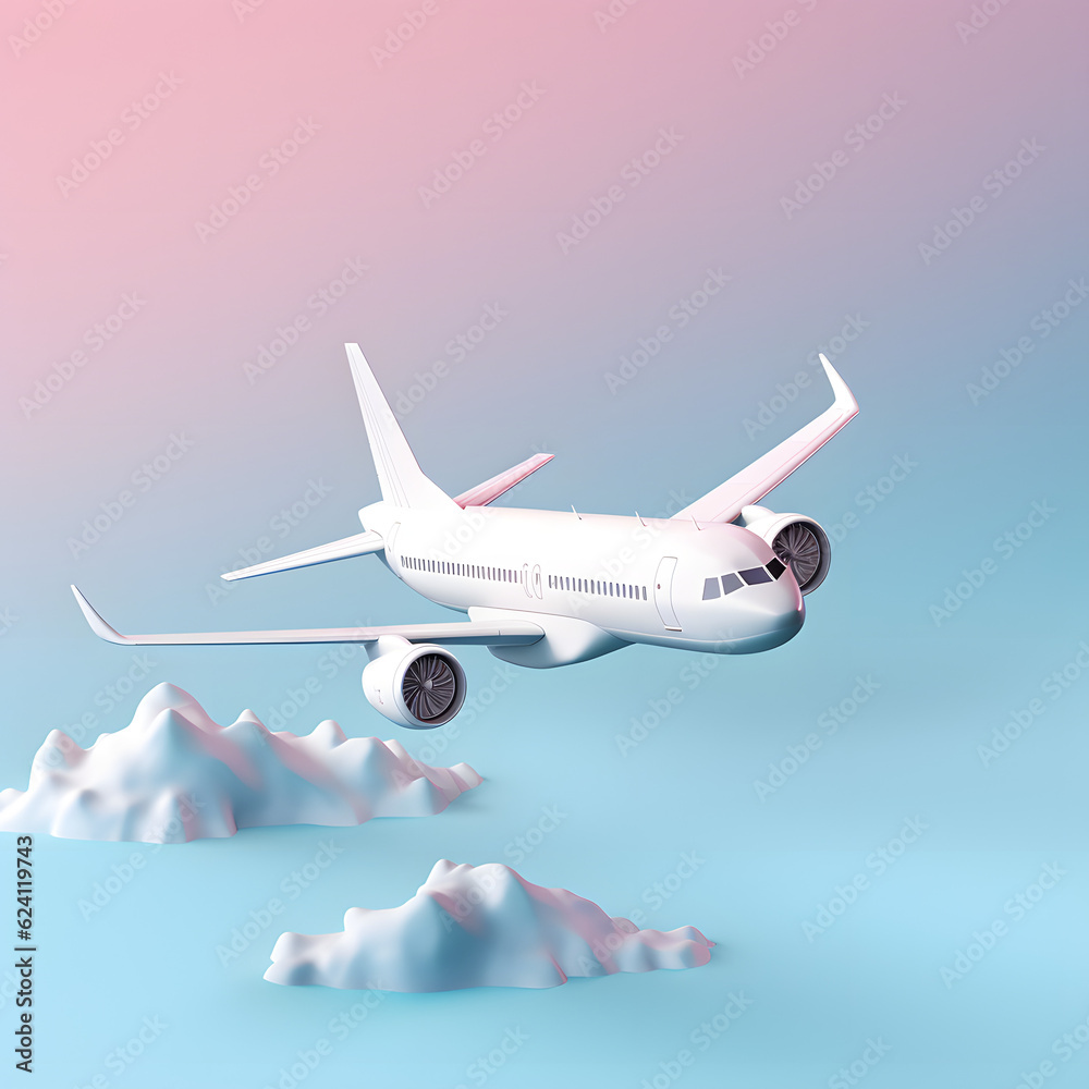Obraz premium airplane flying over the clouds
