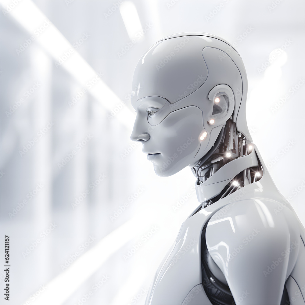 White robot render White robot render