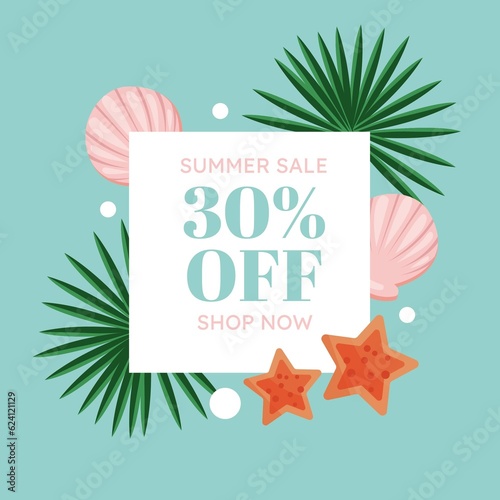 Summer sale banner.Mid season special offer banner.