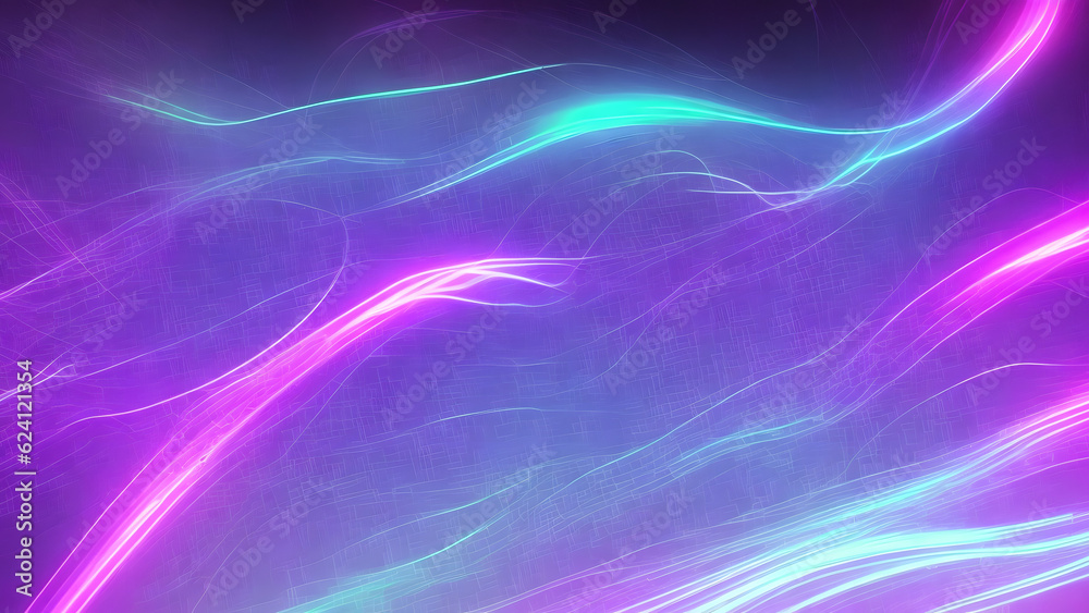 Obraz premium Attractive and futuristic pink blue neon light, data transfer concept background