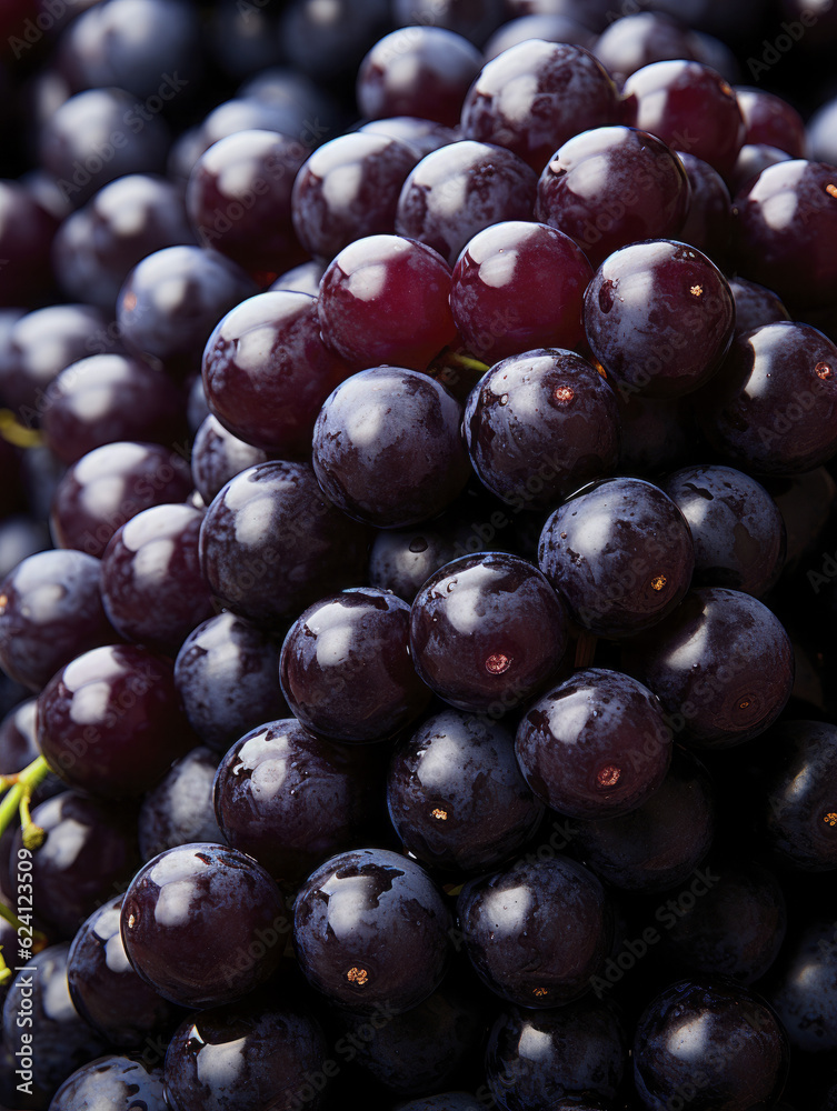 Fototapeta premium Red Grapes pattern (Generative AI)