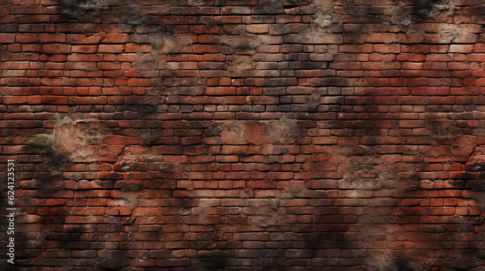 Naklejka premium Old brick wall Background (Generative AI)
