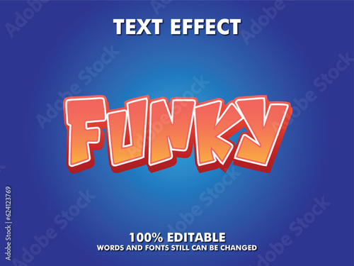 vector funky ext effect editable template, funky text, fun font, funky word text, modern editable typography	