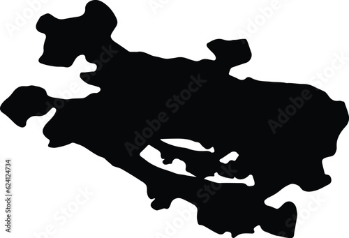 Silhouette map of Álava Spain with transparent background.