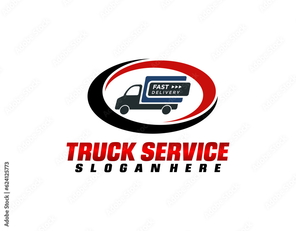 Circle trucking company logo. Bold badge emblem logo concept. Ready made logo template set vector isolated Circle trucking company logo. Bold badge emblem logo concept. Ready made logo template set vector isolated