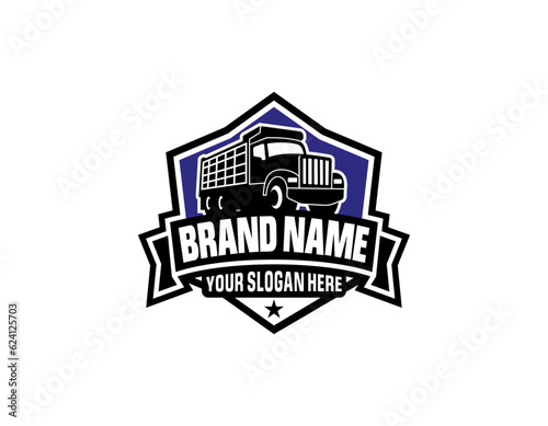 Trucking company ready made logo. Ready made logo template set vector isolated
