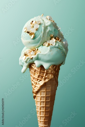 ice cream cone isolated, generated Ai