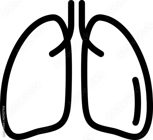 Lungs line icon in hand drawn doodle style 