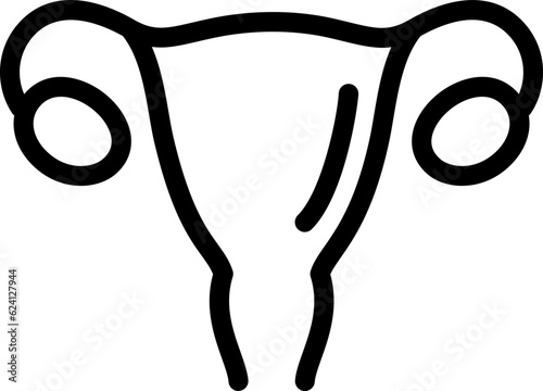 Uterus line icon in hand drawn doodle style 