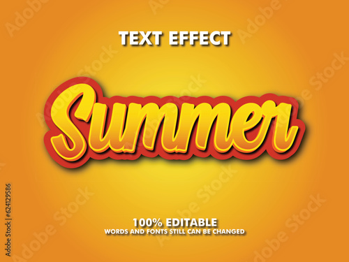 vector summer text effect editable template, summer text, fun font, text, modern editable typography	