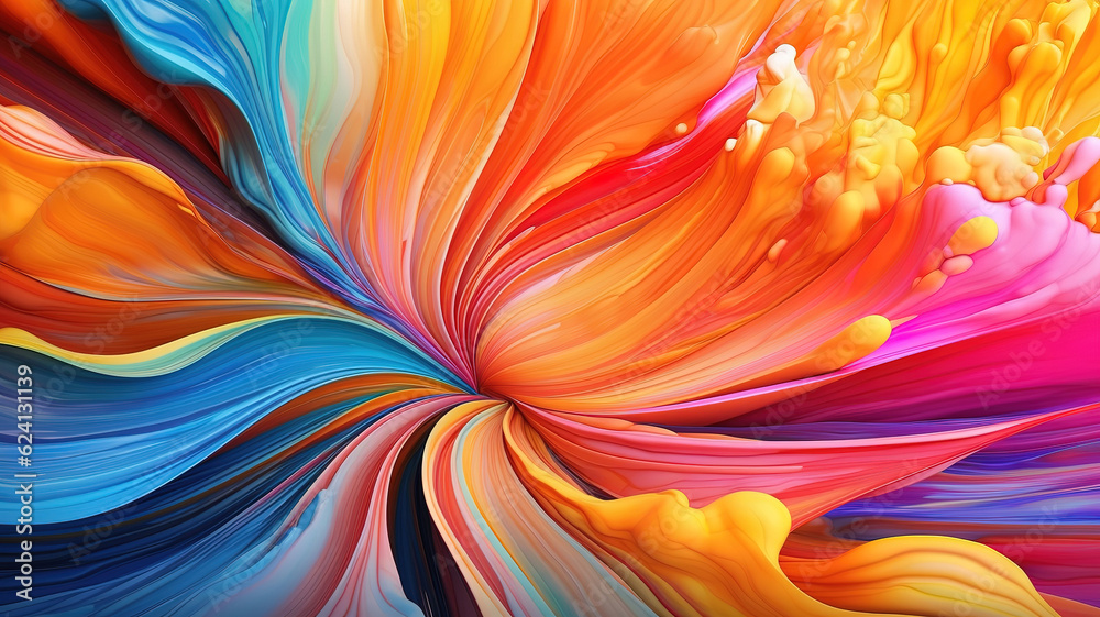 Color explosion in an abstract design. Generative Ai