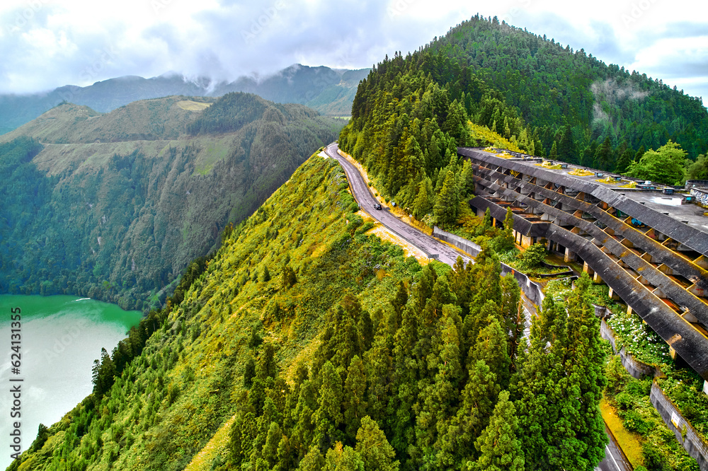Φωτογραφία Aerial shot picturesque paradise of Sete Cidades in Azores