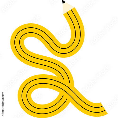 Yellow Pencil Squiggle 