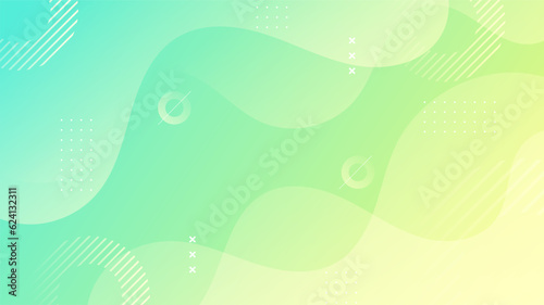 Modern background, geometric, green and yellow gradations, memphis, abstract eps 10