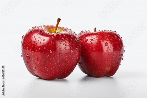 red apple with drops