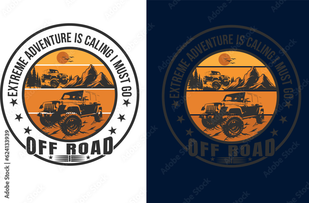Mountain adventure offroad t-shirt design template