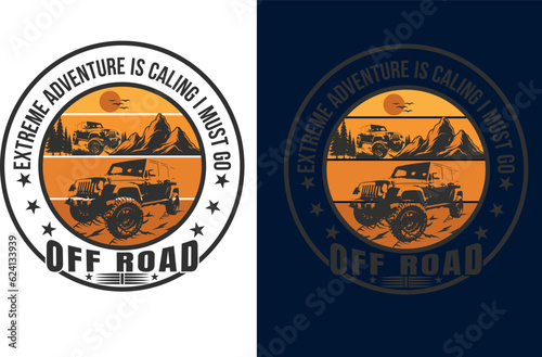 Mountain adventure offroad t-shirt design template