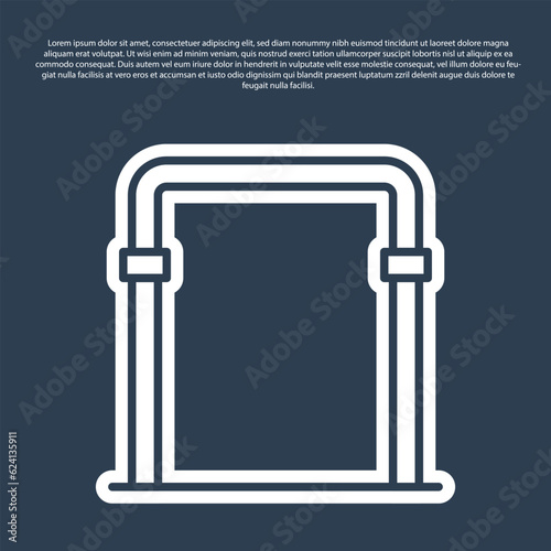 Blue line Sport horizontal bar icon isolated on blue background. Vector