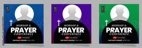 Church conference social media post or worship square flyer banner