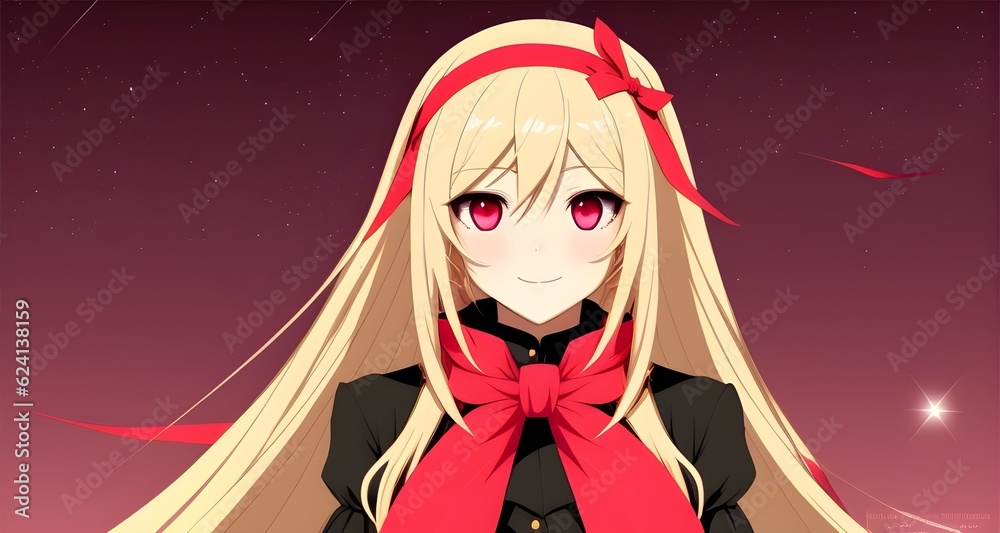 anime girl, long light gold hair, splendid white designer fashion show concept dress, Generative AI, Generative, AI