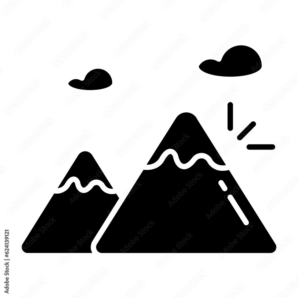 Hiking Glyph Icon Hiking Glyph Icon