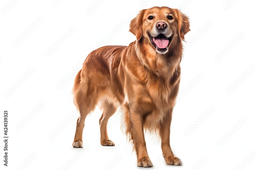 golden retriever isolated on white background