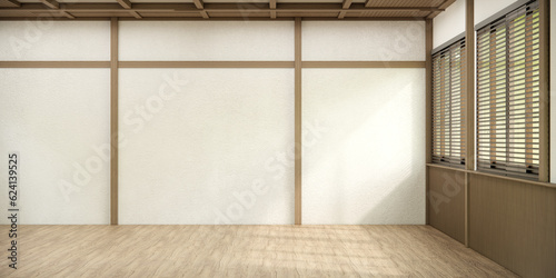 Empty room,Clean japanese minimalist room interior