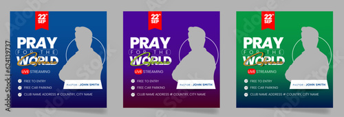 Church conference social media post or worship square flyer banner