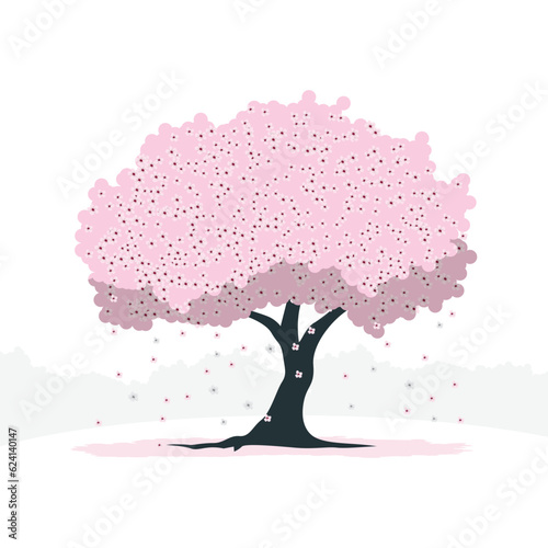 Cherry blossom tree concept illustration