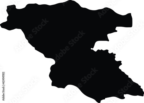 Silhouette map of Burgas Bulgaria with transparent background.