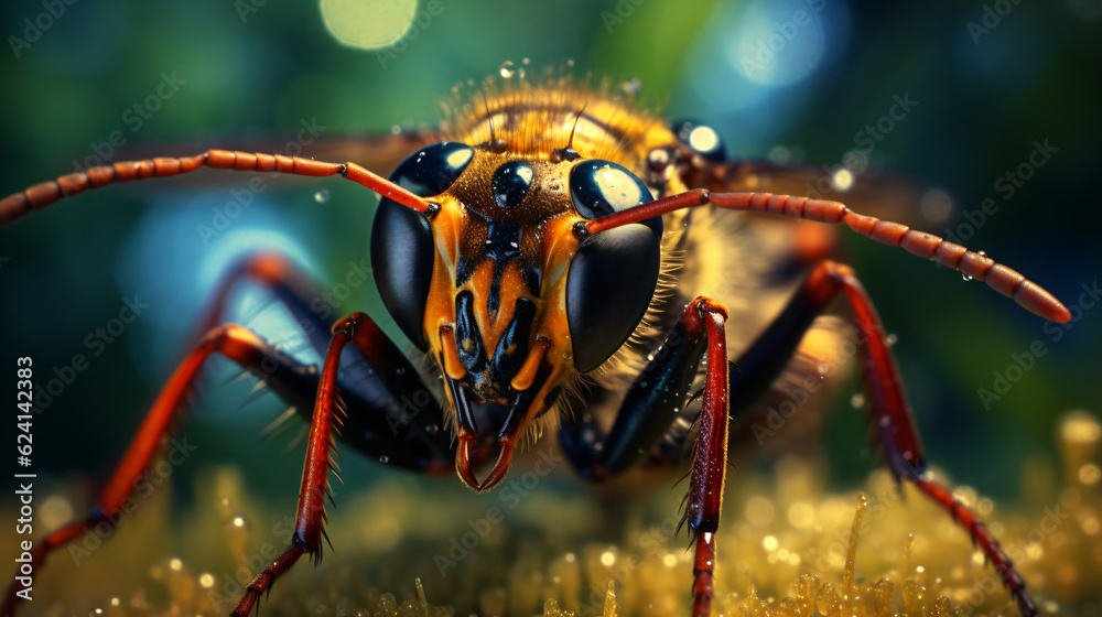 Fototapeta premium Macro shot of an insectGenerative AI