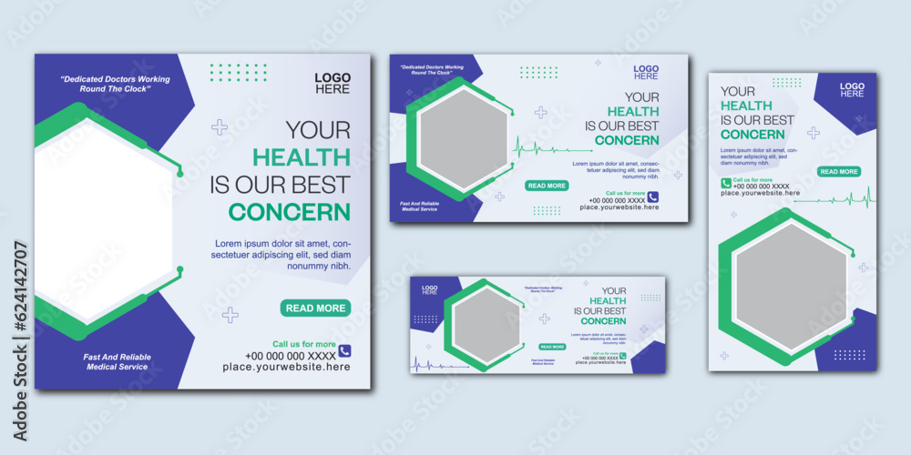 Medical and healthcare social media and website cover banner