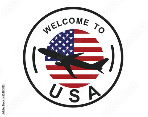Welcome to USA stamp. vector