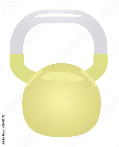 Round yellow dumbbells. vector illustration