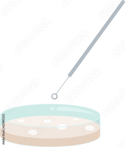 Petri dish with loop science transparent background illustration graphic