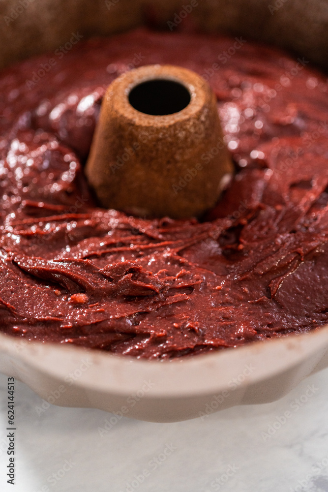 Obraz premium Red velvet bundt cake