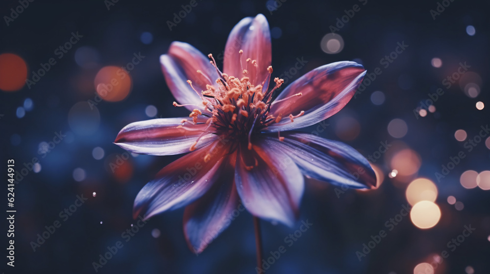 Fototapeta premium Beautiful flower with blurred background spaceGenerative AI