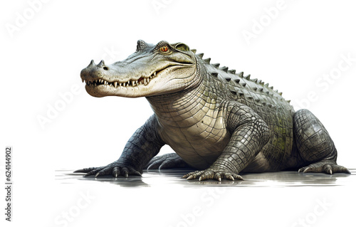 realistic image of crocodile on transparent background  png 