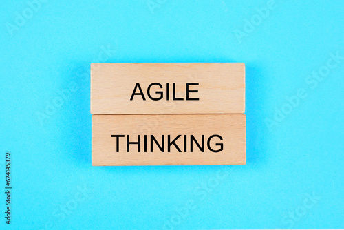Words Agile thinking on wooden blocks