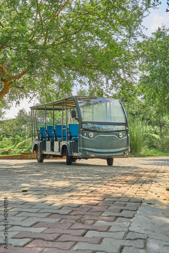a tourist van in a park