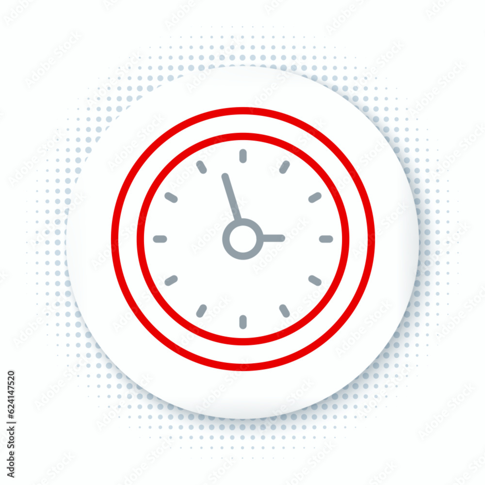 Line Clock icon isolated on white background. Time symbol. Colorful outline concept. Vector Line Clock icon isolated on white background. Time symbol. Colorful outline concept. Vector
