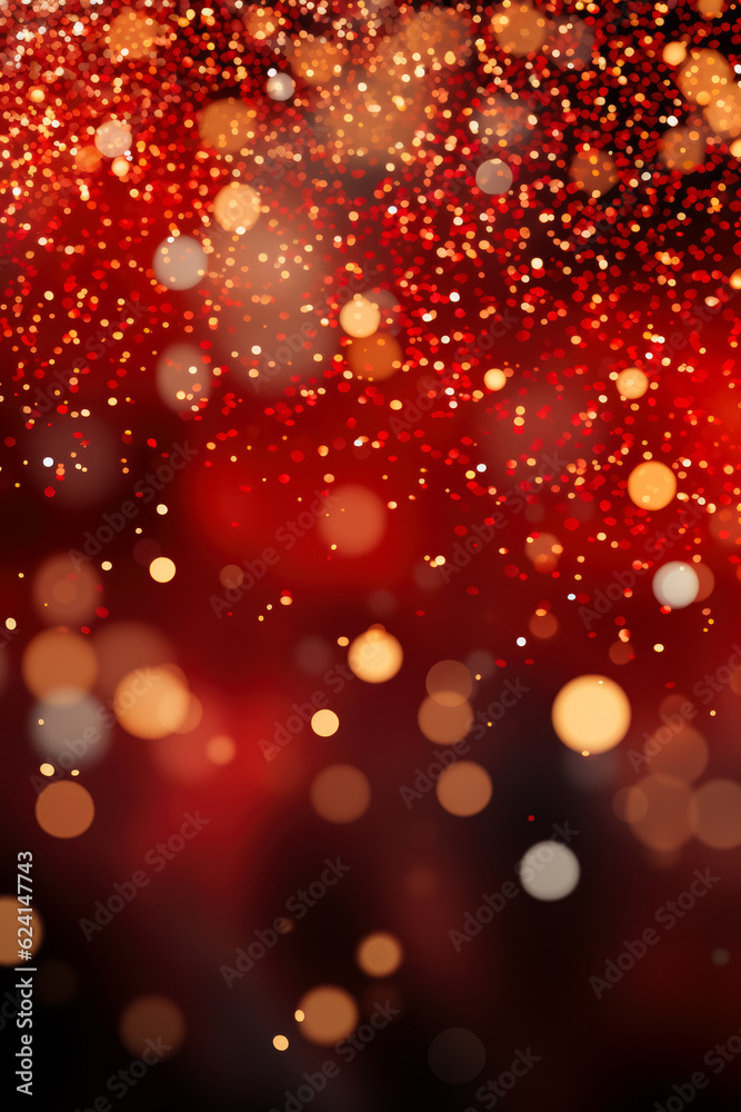 Abstract background with crimson red and gold particles Abstract background with crimson red and gold particles