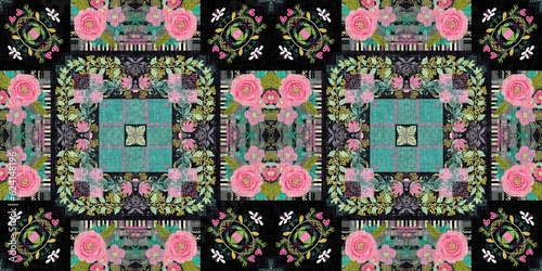 Photos Boho folkloric flower banner with a gypsy retro style